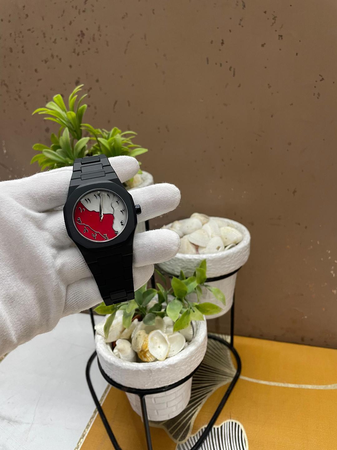π€ "Bold design with Arabic numerals π | Unique red & white dial for a striking modern look β¨" π€ "Style meets tradition β | A watch that defines your personality with every glance πΌ"